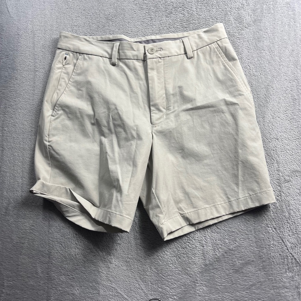 Vineyard Vines On-The-Go Shorts Mens 30 Khaki Tan Performance Stretch Chino 7 In